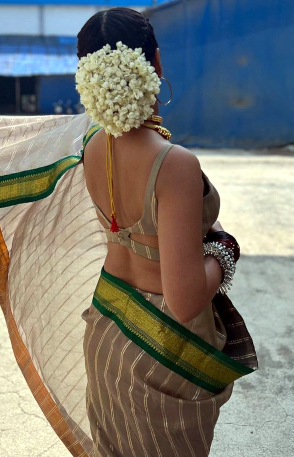 Surbhi chandna s1x6 backless saree social media – indiancelebblog